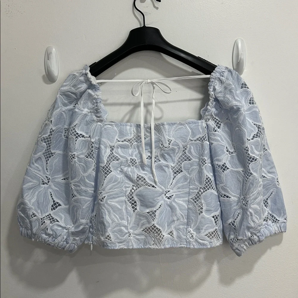 Sandro NWT White Lace Crop Top - Picture 6 of 6